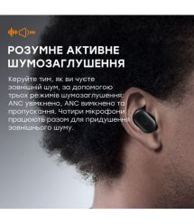 Беспроводные наушники Choetech BH-T15 Black TWS, Bluetooth 5.2, ANC+ENC