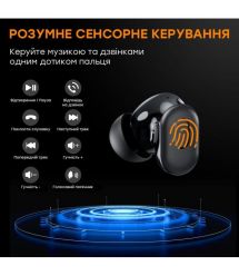 Бездротові навушники Choetech BH-T15 Black TWS, Bluetooth 5.2, ANC+ENC