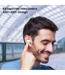 Беспроводные наушники Choetech BH-T60 White TWS, Bluetooth 5.3, ANC+ENC, LED-дисплей