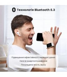 Беспроводные наушники Choetech BH-T60 White TWS, Bluetooth 5.3, ANC+ENC, LED-дисплей