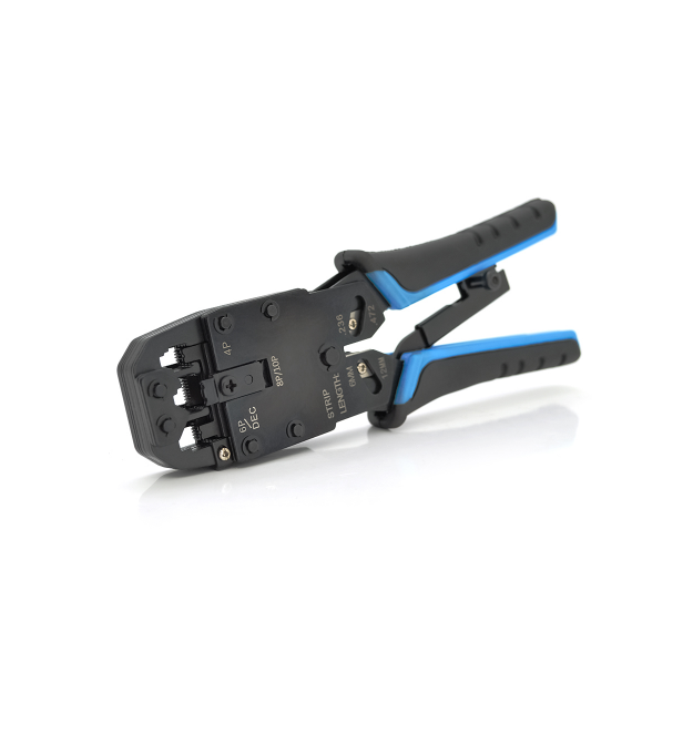 Інструмент Merlion HT-200R з храповиком для обтискача RJ-45 (8P8C) та RJ-12 - 11 (6P6C), 4P - 6P - 8P - 10P