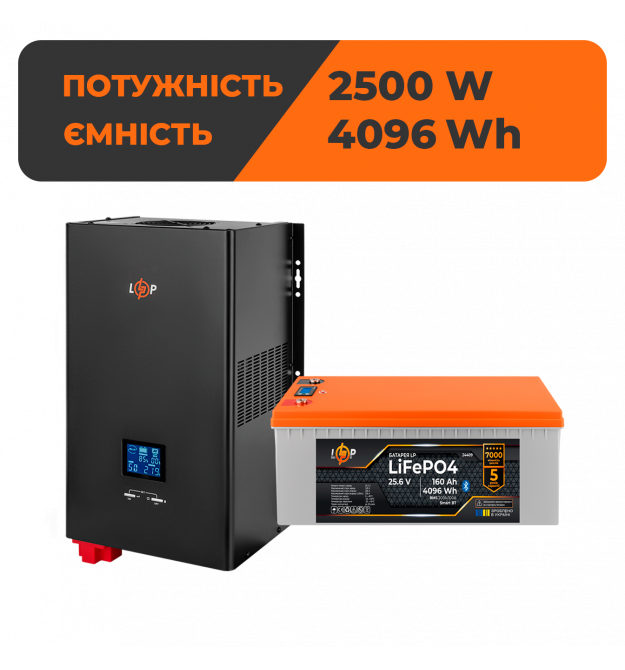 Комплект резервного питания LP(LogicPower) ИБП + литиевая (LiFePO4) батарея (UPS W3600 + АКБ LiFePO4 4096W)