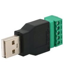 Разъем USB (5 контактов) с клеммами под кабель