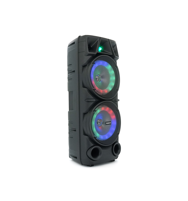 Потужна акустична система з підсвічуванням ZQS8210, 2*20W, 1*Bluetooth мікрофон, пульт, вбудований акум 4500mAh, живлення 220В,