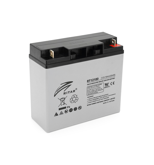 Акумуляторна батарея AGM RITAR RT12180GL5, Gray Case, 12V 18.0Ah (181х77х167 ) Q4
