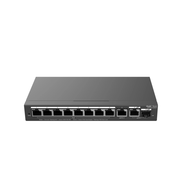 10-портовий 10 - 100 - 1000Мб керований PoE комутатор Ruijie Reyee RG-ES210GS-P