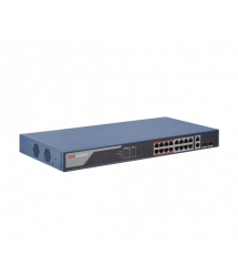 16 портів керований POE комутатор Hikvision DS-3E1318P-EI(B) , 16x (100Мбіт - с)PoE + 2xBase-T(1000Мбіт - с) +2xSFP(1000Мбіт - с