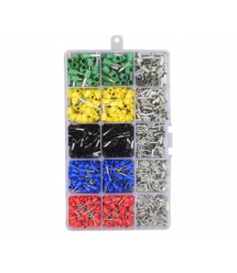 Набір клем - наконечників 1640шт(E0508r-200) E2508y-80, E1008b-200, E1508bl-100, E4009g-60, EN0508-400, EN1008-200, EN1508-200,