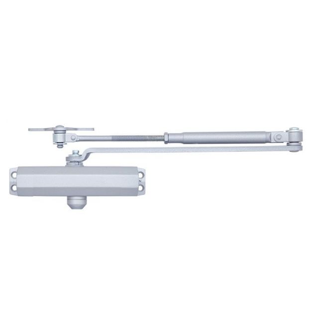 Доводчик двери 40-65 кг SEVEN DC-7742HP silver (механизм фиксации дверей)