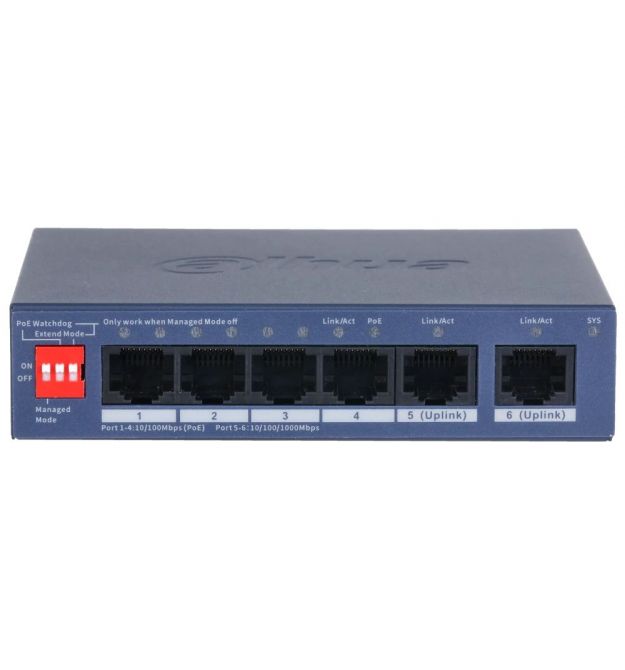 Коммутатор 4 порта управляемый Dahua DH-CS4006-4ET2GT-36 PoE