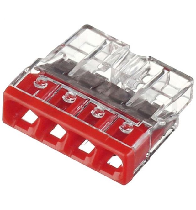 Клемма Wago 2273-204 4-провода 0,5-2,5мм2 (без пасты)