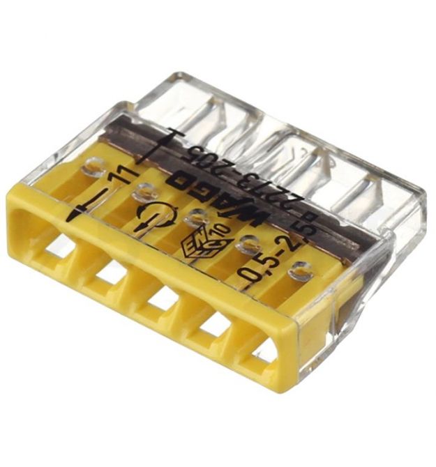 Клемма Wago 2273-205 5-проводов 0,5-2,5мм2 (без пасты)