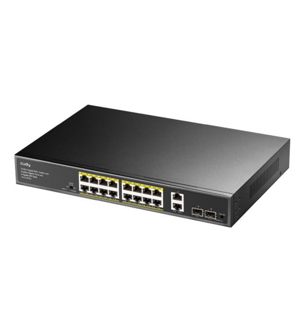 PoE-комутатор 20-портовий некерований Cudy GS1018PS2 гігабітний з 16 портами PoE+, 200W