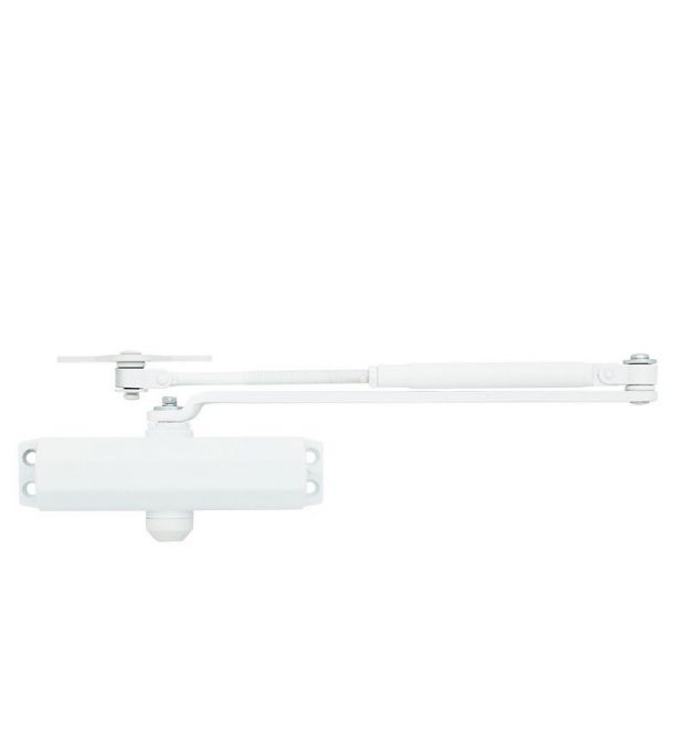 Доводчик двери 45-75 кг SEVEN DC-7743HP white (з механизмом фиксации)