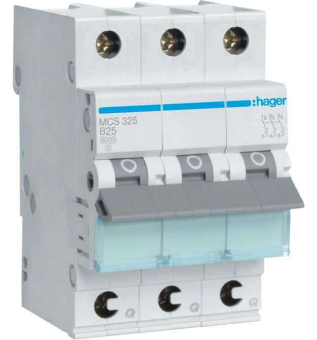 Автоматический выключатель 3P 6kA C-25A QC 3M