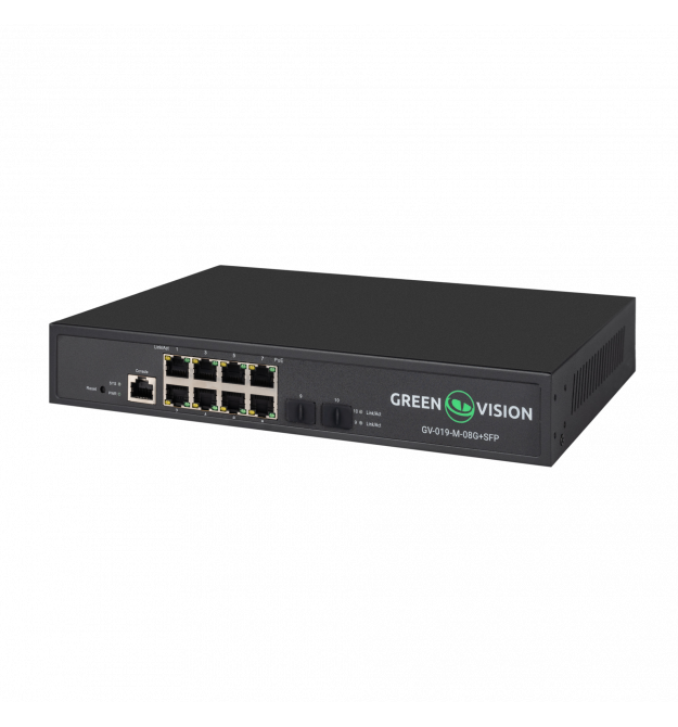 Комутатор мережевий POE GV-019-M-08G+SFP