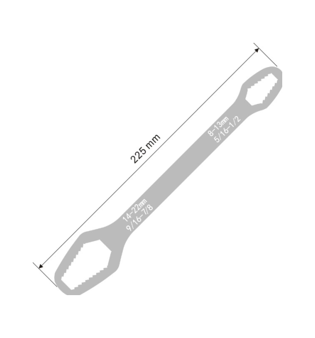 Універсальний ключ Torx 8-22 мм, регульований ключ, що самозатягується, з подвійною головкою, гайковий ключ, Silver