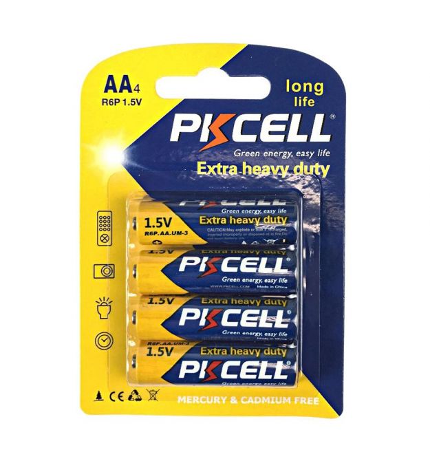 Батарейка PKCELL Extra Heavy Duty AA R6P 1.5V, 4шт//блістер