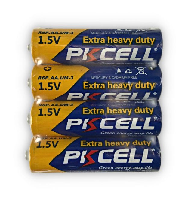 Батарейка PKCELL Extra Heavy Duty AA R6P 1.5V, 4шт./плівка