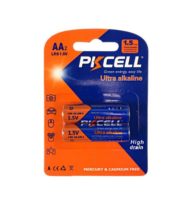 Батарейка PKCELL Ultra Alkaline AA LR6 1.5V, 2шт./блістер