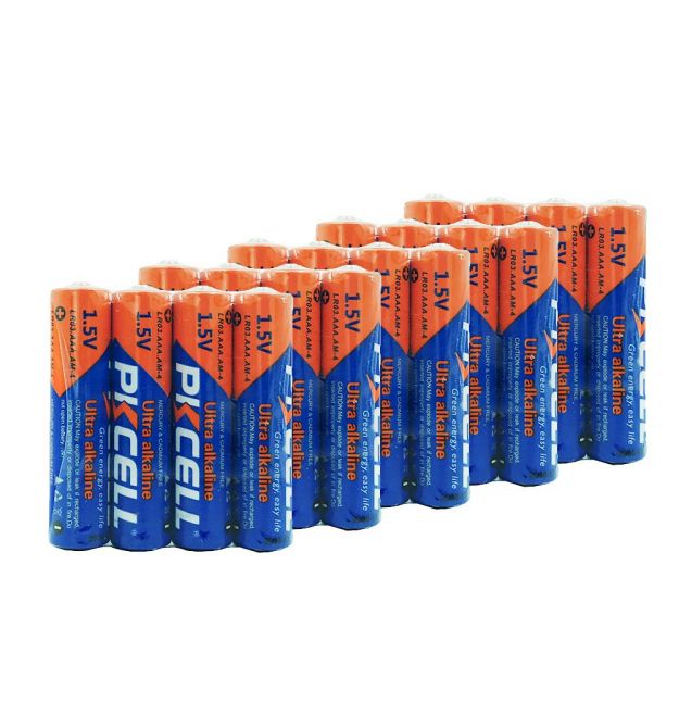 Комплект з 20 батарейок PKCELL Ultra Alkaline AAA LR03 1.5V по 4шт./плівка