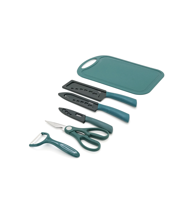 Набір ножів BUKK-1, 6 предметів, Green, Вох