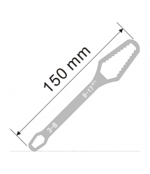 Універсальний ключ Torx 3-17 мм, регульований ключ, що самозатягується, з подвійною головкою, гайковий ключ, Silver