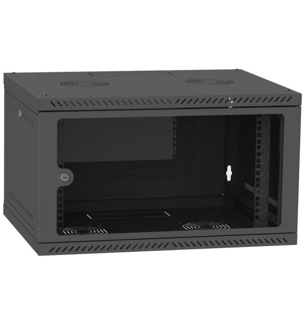 Шкаф серверный IPCOM CH-6U 600x350 стекло RAL9005