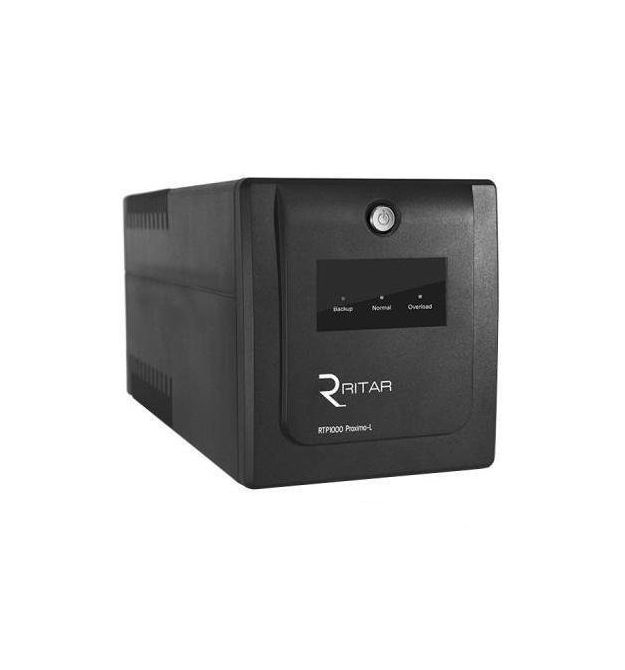 ИБП Ritar RTP1000 (600W) Proxima-D, LCD, AVR, 3st, 4xSCHUKO socket, 2x12V7Ah, plastik Case. Q2
