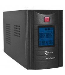 ИБП Ritar RTM800 (480W) Proxima-D, LCD, AVR, 2st, 2xSCHUKO socket, 1x12V9Ah, metal Case (324х100х153)- Q4