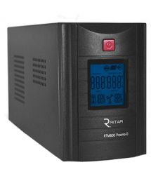 ИБП Ritar RTM1000 (600W) Proxima-D, LCD, AVR, 3st, 3xSCHUKO socket, 2x12V7Ah, metal Case (350х120х188)- Q2