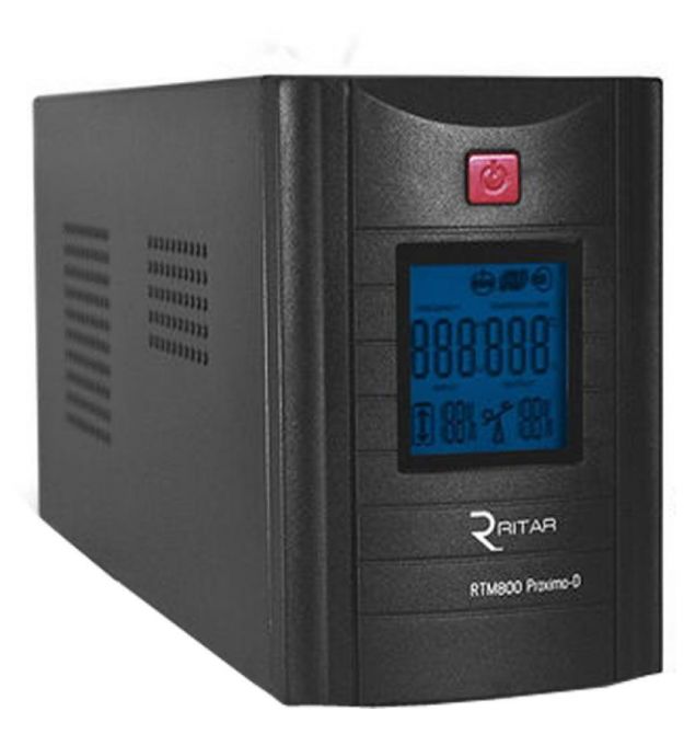 ИБП Ritar RTM1000 (600W) Proxima-D, LCD, AVR, 3st, 3xSCHUKO socket, 2x12V7Ah, metal Case (350х120х188)- Q2
