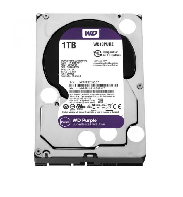 Жорсткий диск 1TB Western Digital WD10PURZ для відеоспостереження