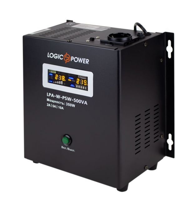 Джерело безперебійного живлення Logicpower LPA-W-PSW-500VA+ (350 Вт) 2 A / 5 A / 10 A з правильною синусоїдою
