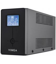 Джерело безперебійного живлення Vinga VPC-1200PRM3 1200ВА / 720 Вт з LED-дисплеєм у металевому корпусі