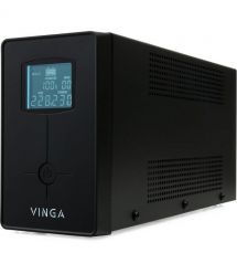 Джерело безперебійного живлення Vinga VPC-600MU 600ВА / 360 Вт з LCD-дисплеєм з USB у металевому корпусі