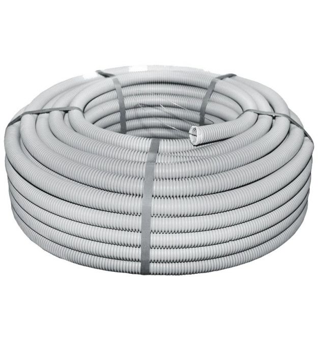 Труба гофрированная УЕА 750Н 16/12мм бухта 100м гибкая с протяжкой негорючая UF-стойка