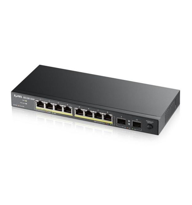 Некерований PoE-комутатор ZyXEL GS1100-10HP (GS1100-10HP-EU0101F) з 8 портами PoE