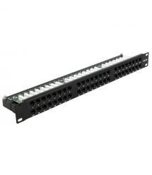 Патч-панель Hypernet 48 портів UTP кат.5е 19" PP-KUTP48-1U з утримувачем кабелю