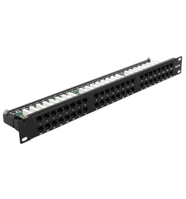 Патч-панель Hypernet 48 портів UTP кат.5е 19" PP-KUTP48-1U з утримувачем кабелю