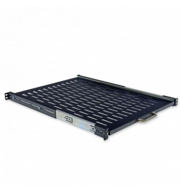Полиця висувна 19" CMS UA-SHSL-600B 1U 600 мм, чорна