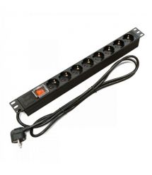 Мережевий фільтр Kingda (KD-GER(16)N1008WKPDY30W19A) чорний, 8 розеток з вимикачем, довжина кабелю 1.8 м
