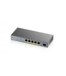 Смарт-керований комутатор для відеоспостереження на 5 портів з PoE ZyXEL GS1350-6HP (GS1350-6HP-EU0101F)