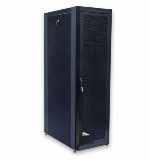 Шафа серверна CMS 45U 610 х 1055 UA-MGSE45610MPB посилена з перфорованими дверима для мережевого обладнання