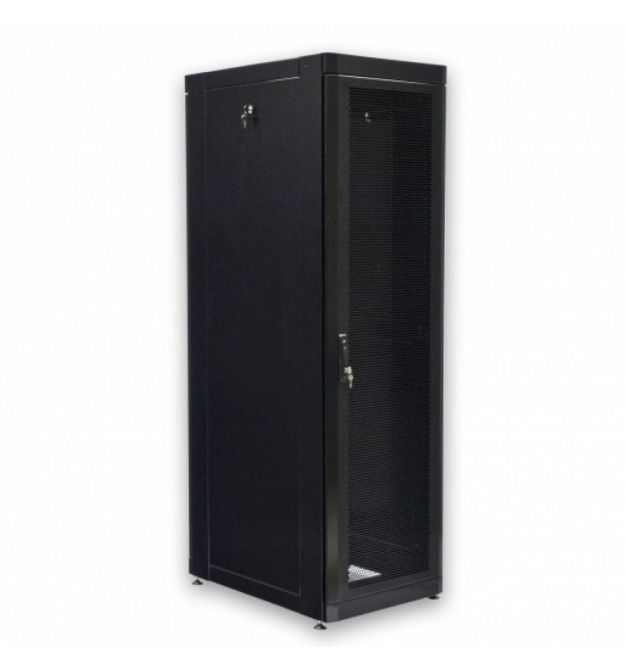 Шафа серверна CMS 45U 610 х 865 UA-MGSE4568MPB посилена з перфорованими дверима для мережевого обладнання