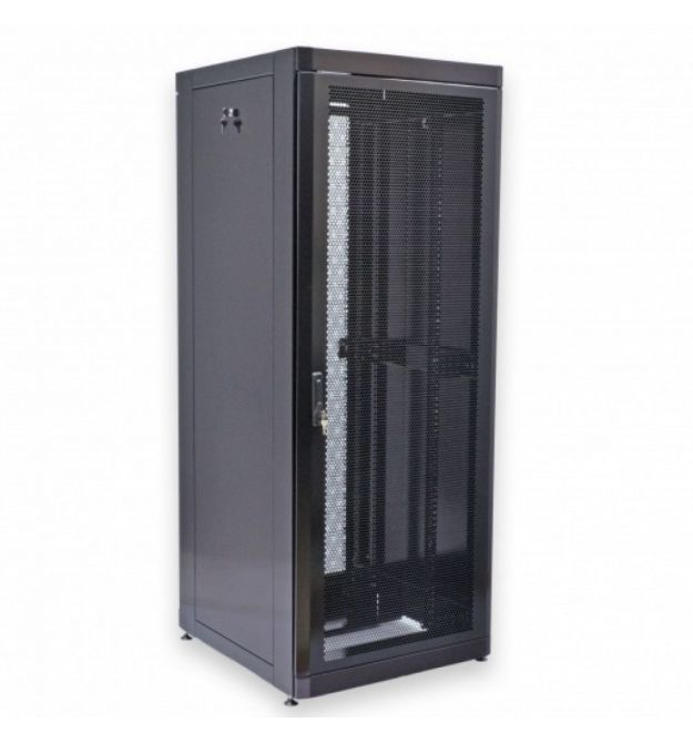 Шафа серверна CMS 45U 800 х 865 UA-MGSE4588MPB посилена з перфорованими дверима для мережевого обладнання