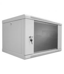 Шафа серверна SteelNet 9U 600 x 450 для мережевого обладнання (скло, сірий)