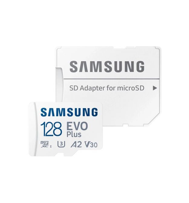 Карта пам'яті Samsung Evo Plus microSDXC 128GB UHS-I U3 V30 A2 + SD адаптер (MB-MC128KA/EU)