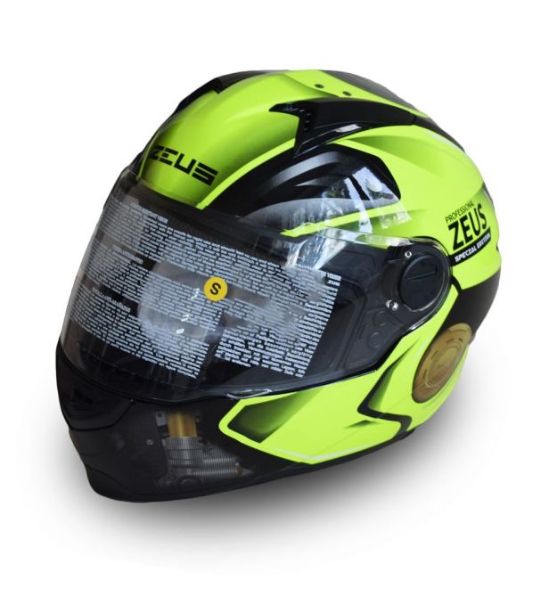 Мотошолом інтеграл Zeus ZS-811 жовтий неон (розмір S)