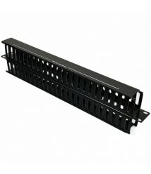 Кабельний організатор CMS 1U з кришкою, двосторонній, чорний